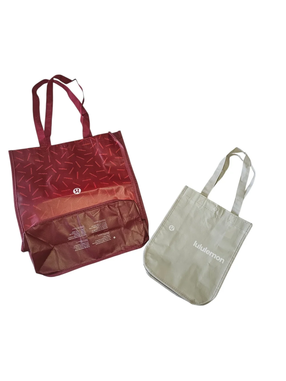 lululemon athletica Red Gradient and Beige Tote Duo